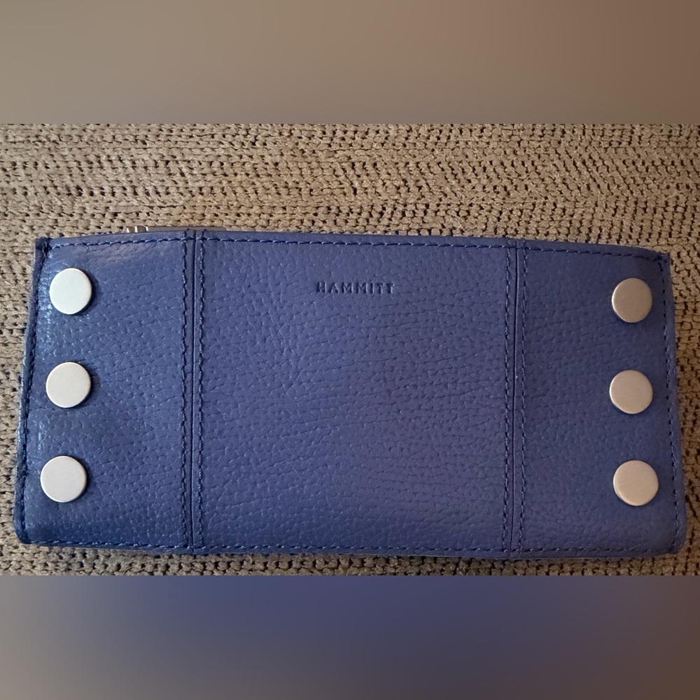 Hammitt 110 N Wallet in Bungalow Blue/ Brushed Silver - EUC